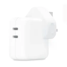 شارژر دیواری 35 وات اپل سه پین مدل Apple A2676 با دو خروجی USB-C (های کپی)  سفید