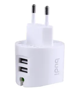 شارژر دیواری 12 وات بودی مدل Budi M8J322E با خروجی USB به همراه کابل USB به USB-C سفید